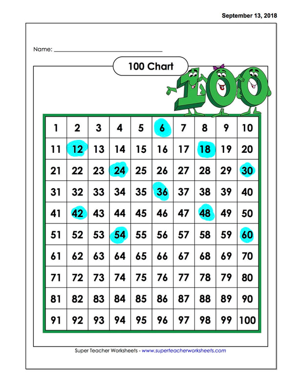 Super Teacher 100 Chart